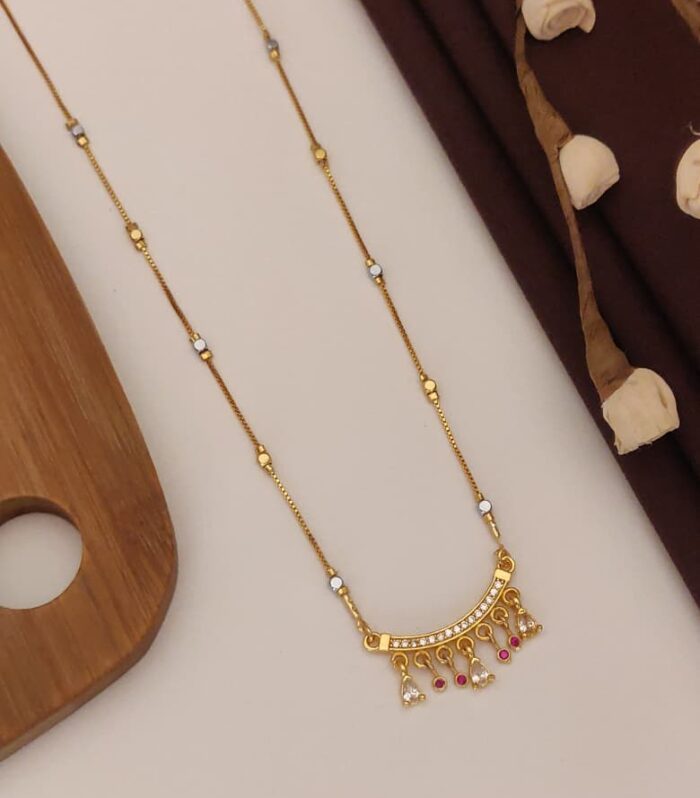 Golden Touch Jewel | Radiant Crescent Fringe Pendant