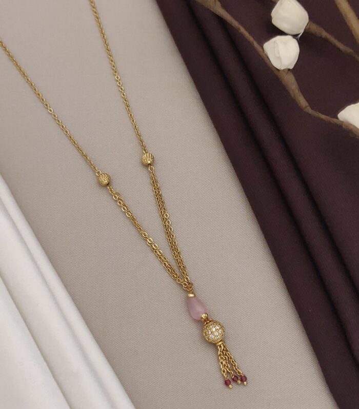 Pastel Pink Drop Necklace