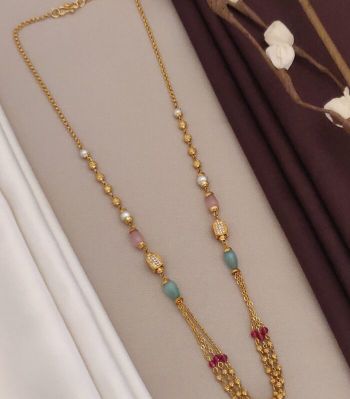 Colorful Pastel Stone Gold-Plated Necklace