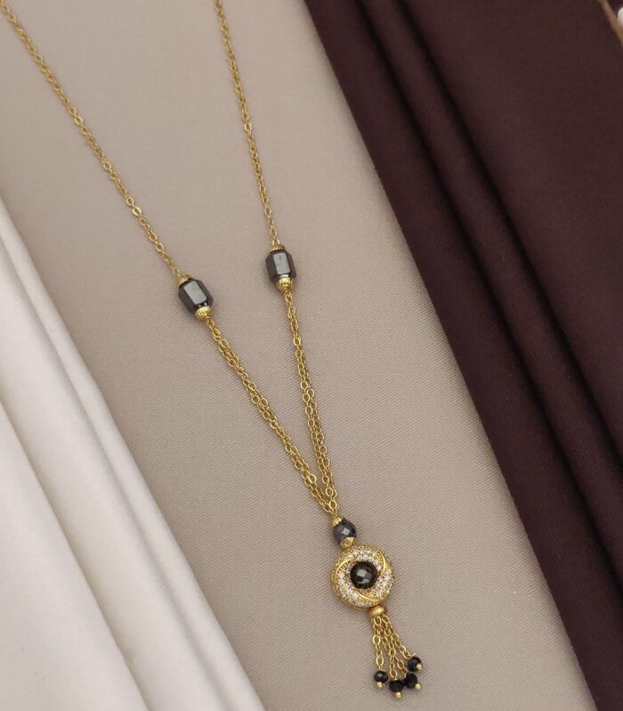 Evil Eye Protection Mangalsutra Chain with Tassels
