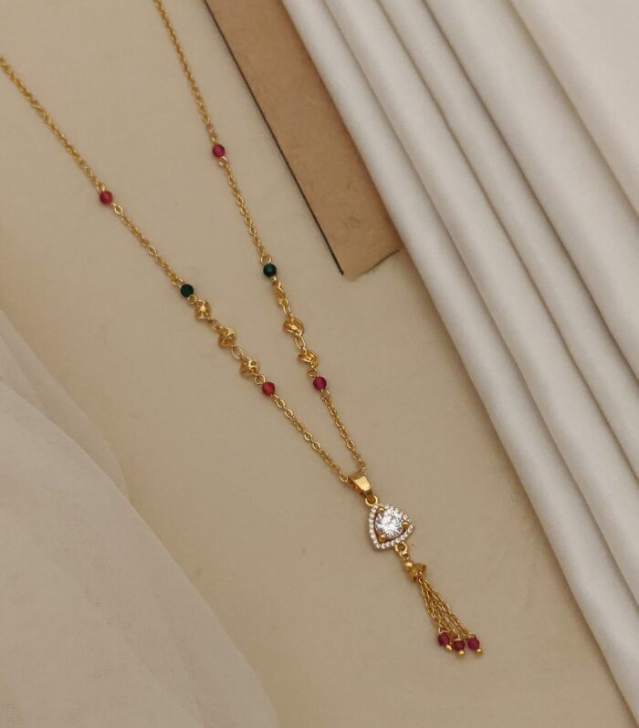 Trillion Sparkle Heart-Drop Mangalsutra