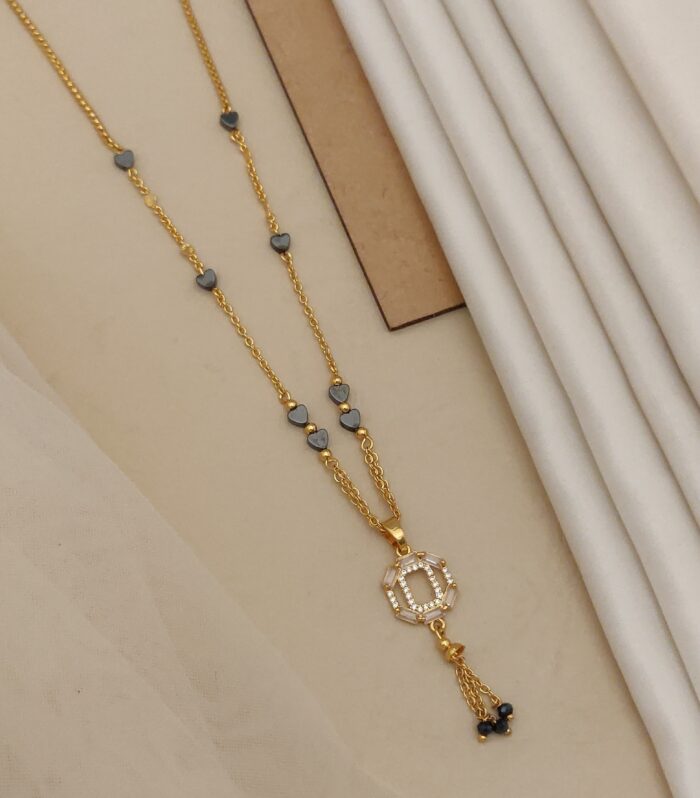 Contemporary Octagon Crystal Drop Mangalsutra