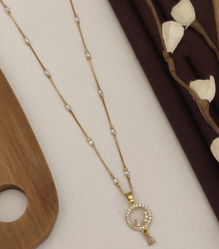 Aurora Blossom Gold-Plated Crystal Pendant Chain