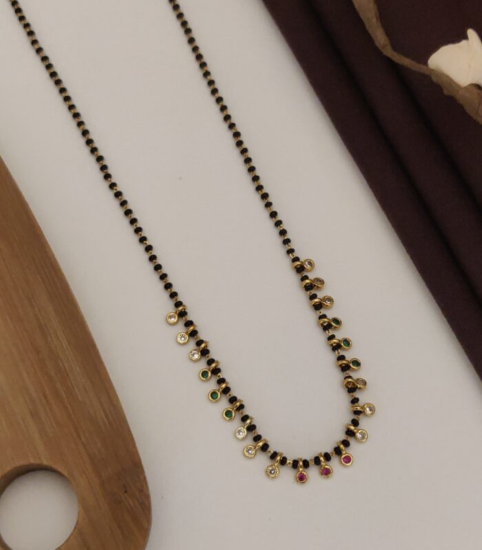 Dainty Trio Stone Charm Necklece