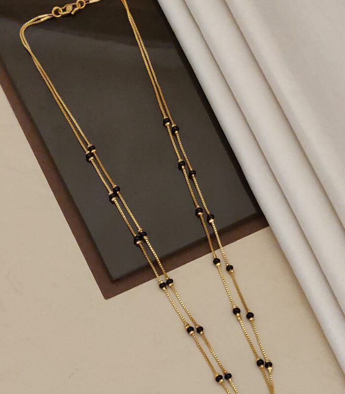 Classic two-Strand Black Bead Necklace