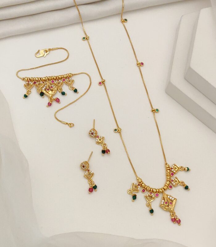 The Multi-Color Stone Choker combo Set