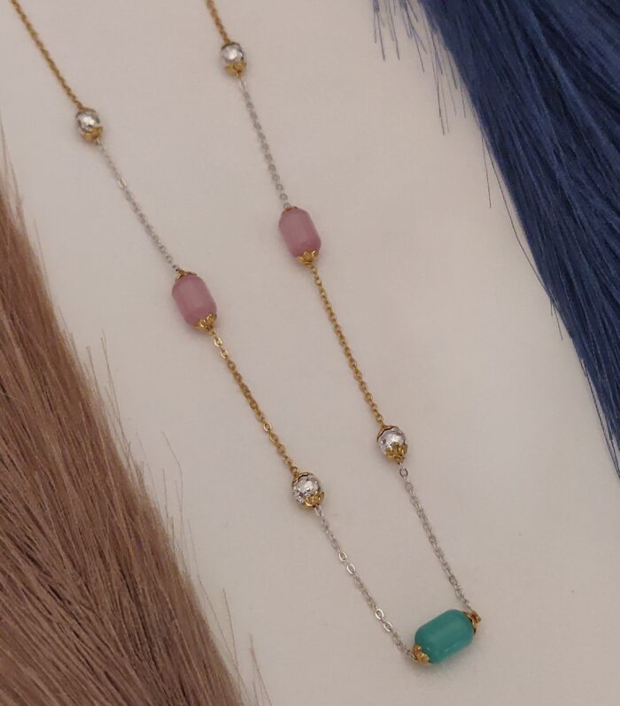 Pastel Pink & Mint Green Monalisa Bead Dokiya Chain