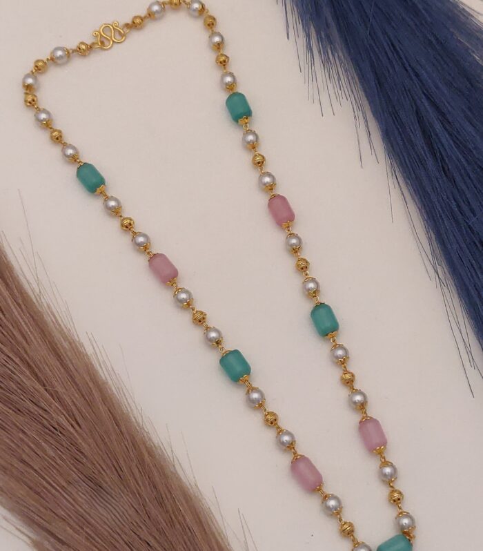 Elegant Pink & Mint Green Monalisa Bead Uniform