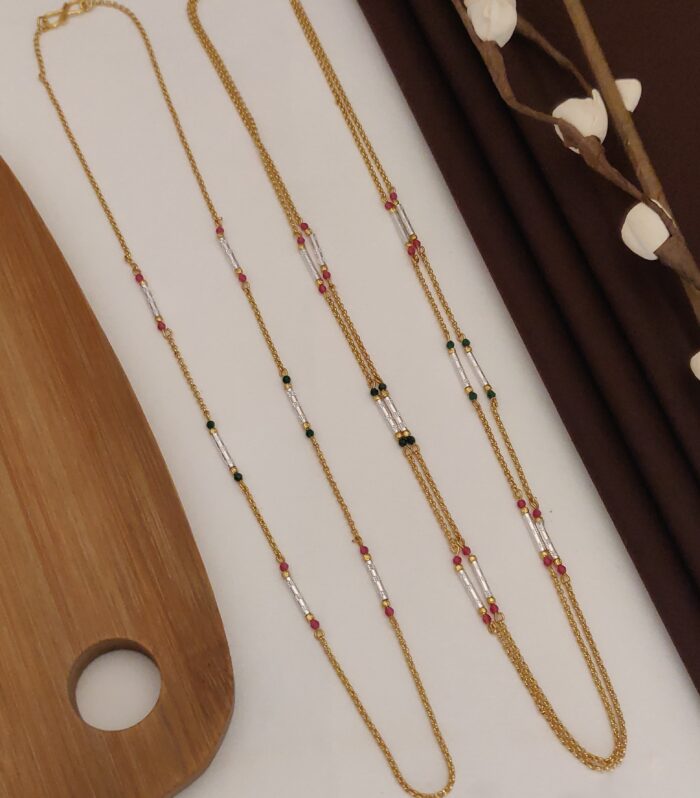 Delicate Multi-Beaded one and two line mala set