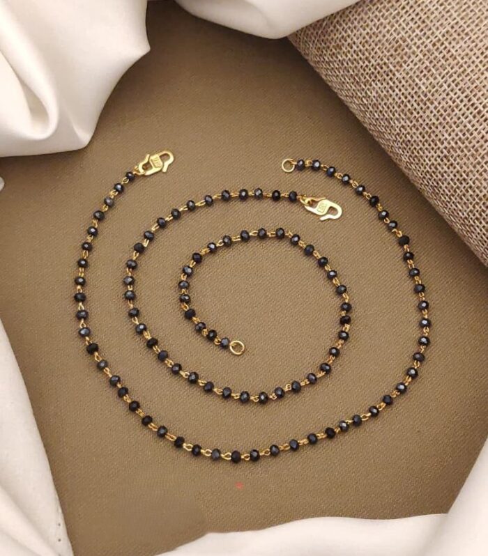 Elegant Black Crystal Micro Gold-Plated Payal