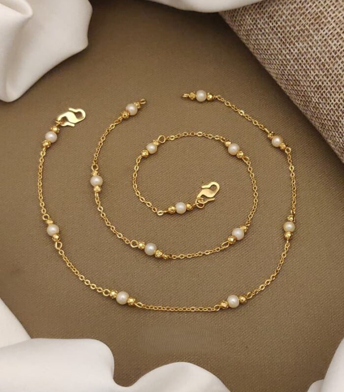 Elegant White Pearl Minimalist Anklet